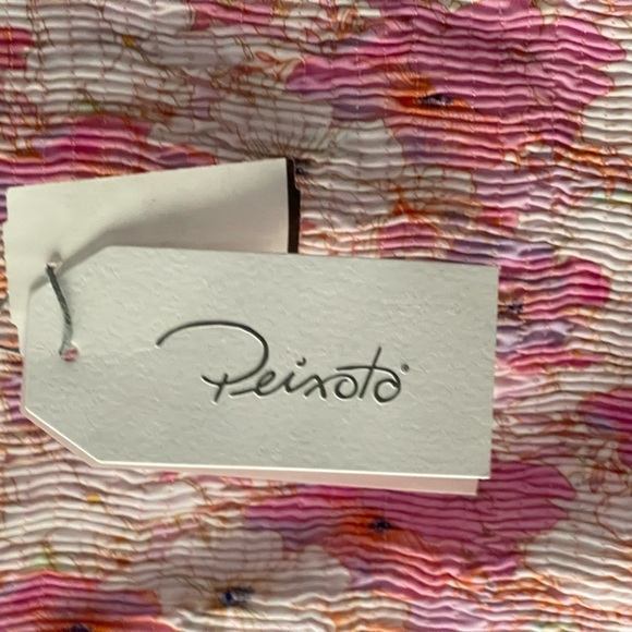 NEW Peixoto Mariel Cropped Top Pink Purple Jasmine Floral Smocked Ruffle Med - Picture 4 of 12